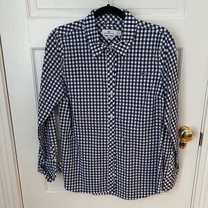 Vineyard Vines Navy and White Gingham Button-Down Shirt